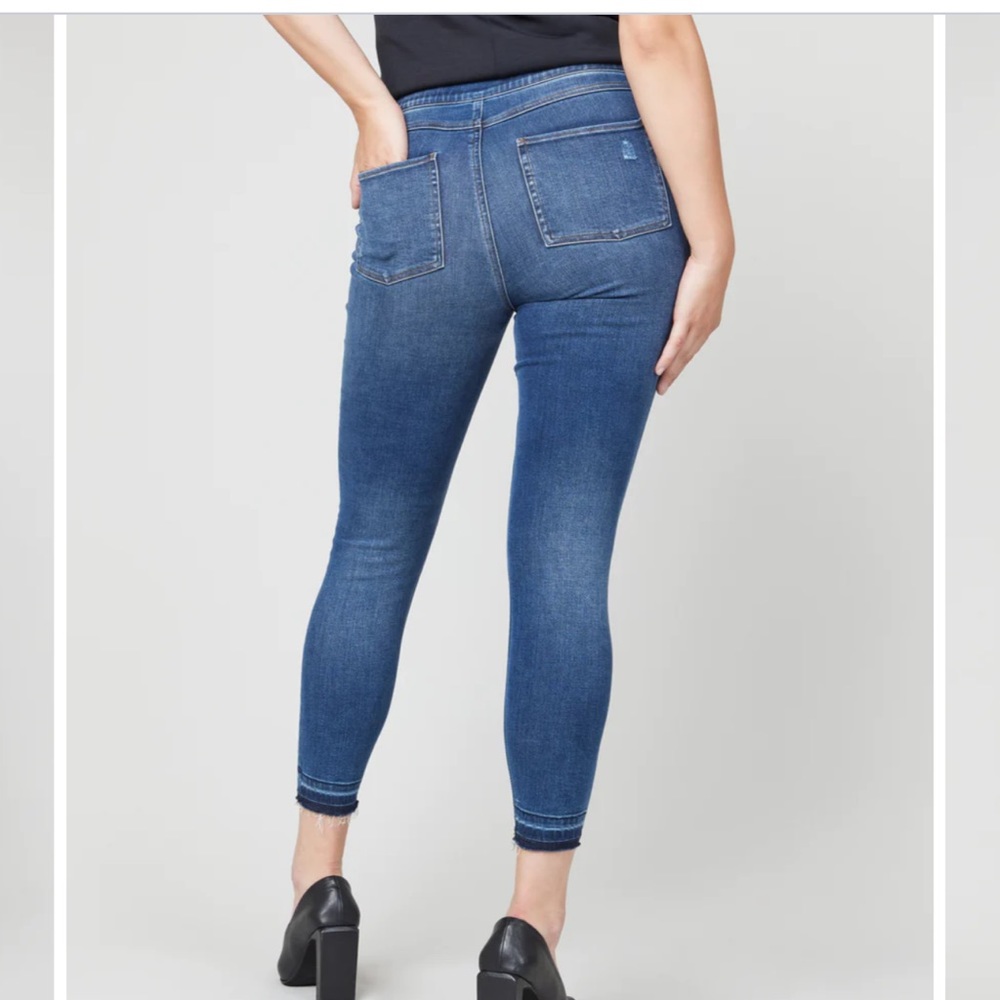 Distressed Ankle Skinny Jeans, Medium Wash - Picture 1 of 14